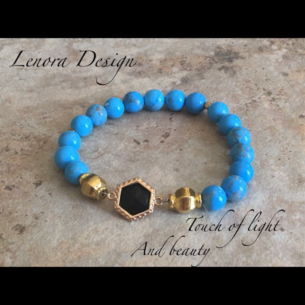 Beautiful Persian turquoise with black onyx